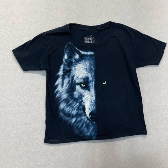Wolf Short Sleeve T-shirt Top all over print graphic tee Size XS 4-5 - Picture 7 of 7